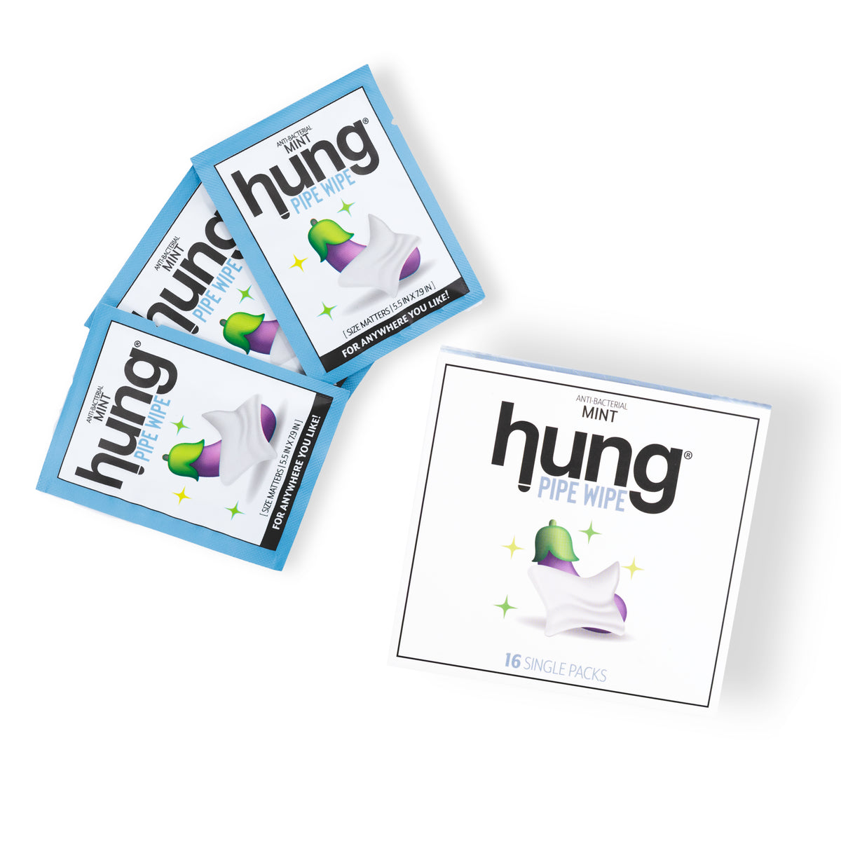 Hung Pipe Wipe 16 Count Box | Men's Refreshing Cleansing Towelette 