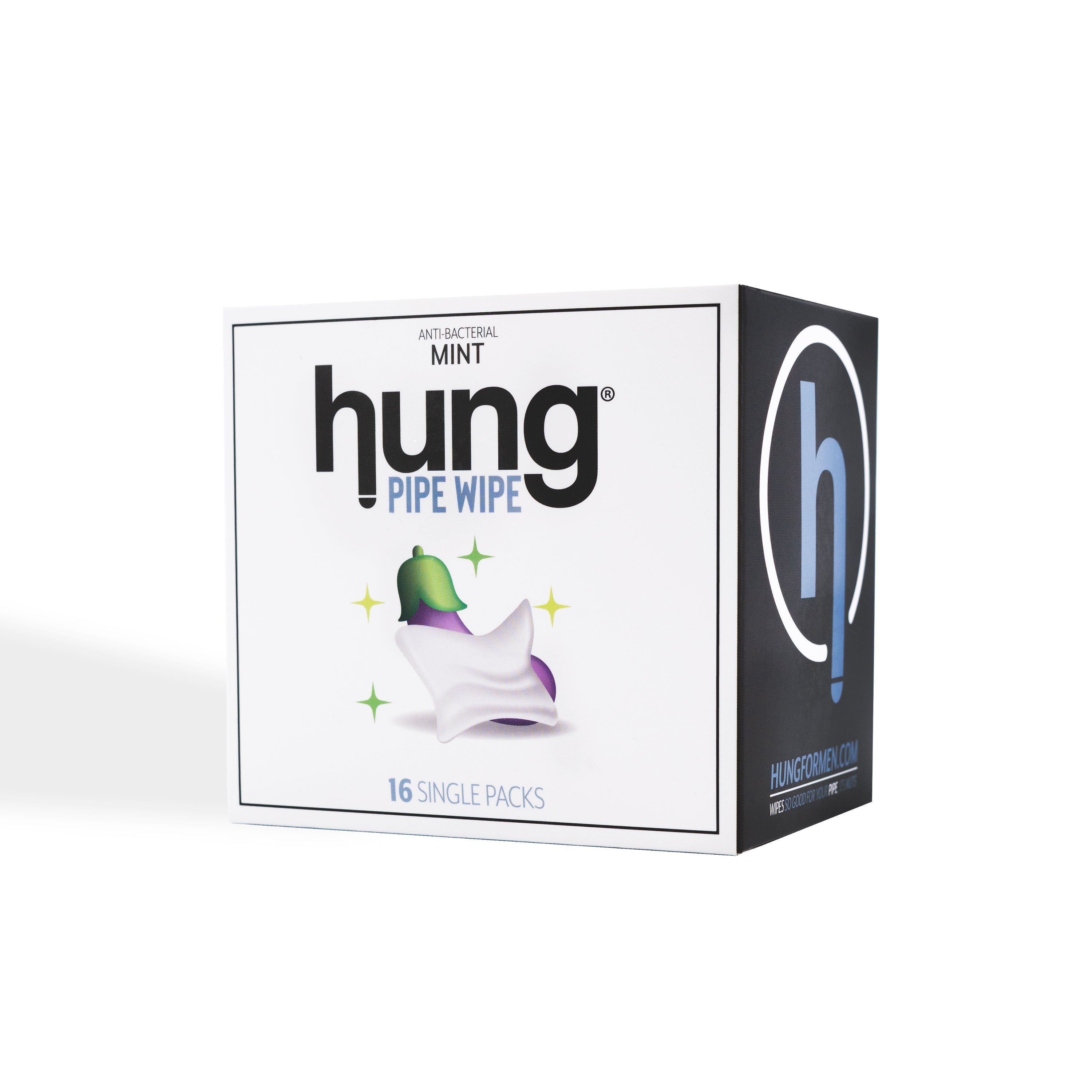 Hung Pipe Wipe 16 Count Box | Refreshing Mint and Lime Towelette for Men
